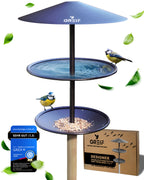 GREIF Vogelhaus mit Ständer Wetterfest [2in1] - Light Brich