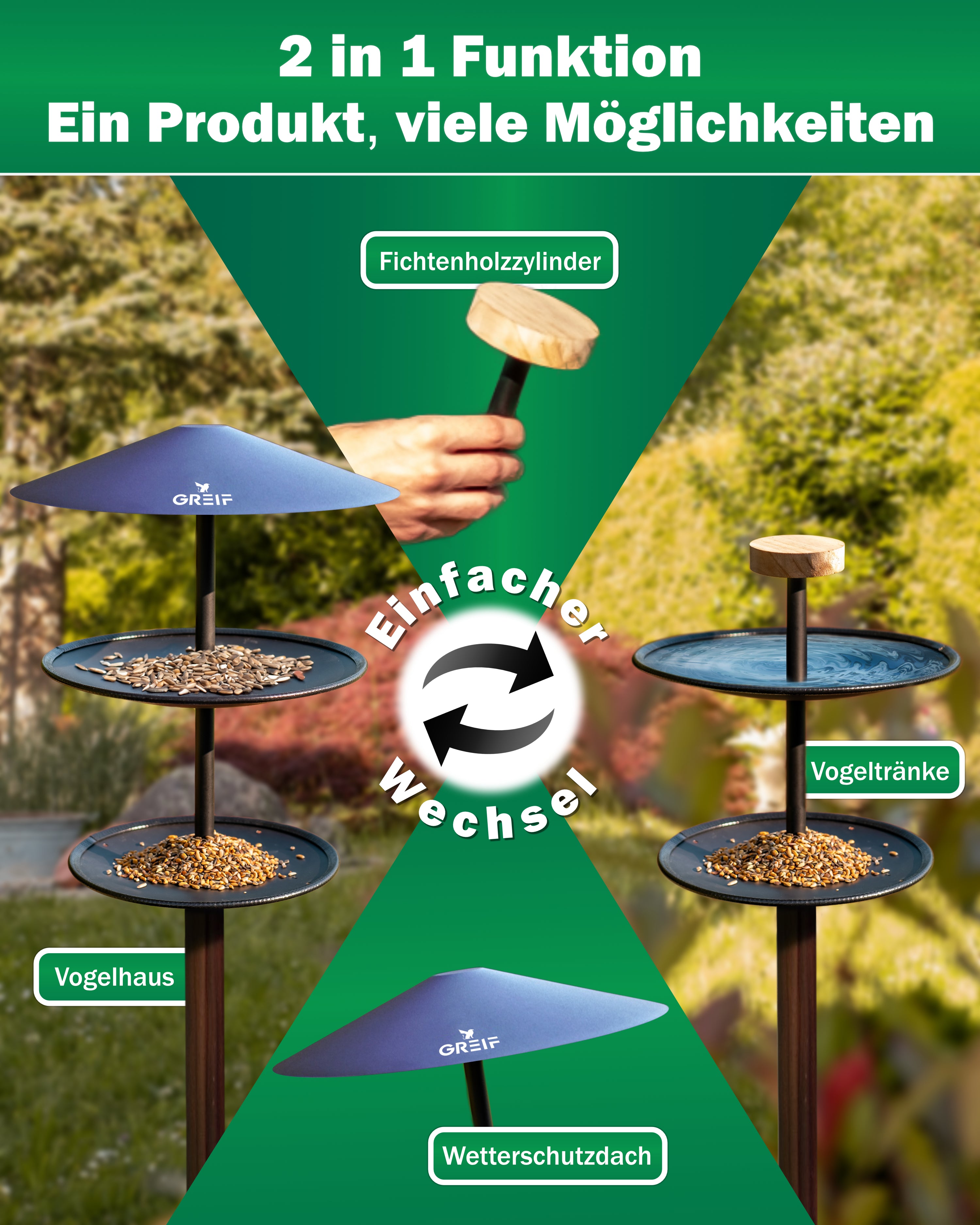 2in1 Vogelhaus und Vogeltränke